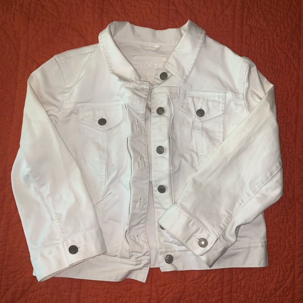 Cropped White Denim Jacket
